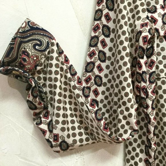 BCBGMaxAzira Womens Siz M 8 10 Tunic Top Shirt Blouse Stretch Beige Orange Brown - Picture 5 of 8